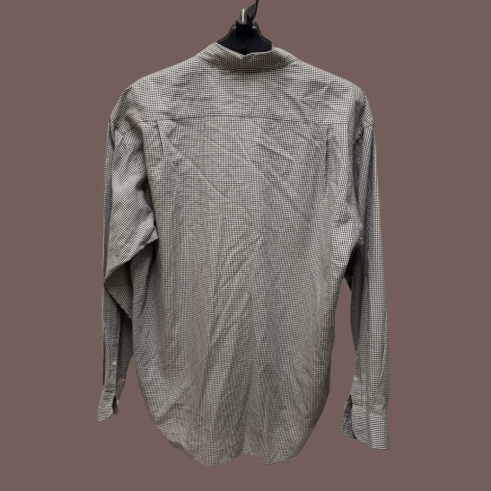 Banana Republic Button-Up Shirt | Brown Micro-Grid | Size L | Vintage